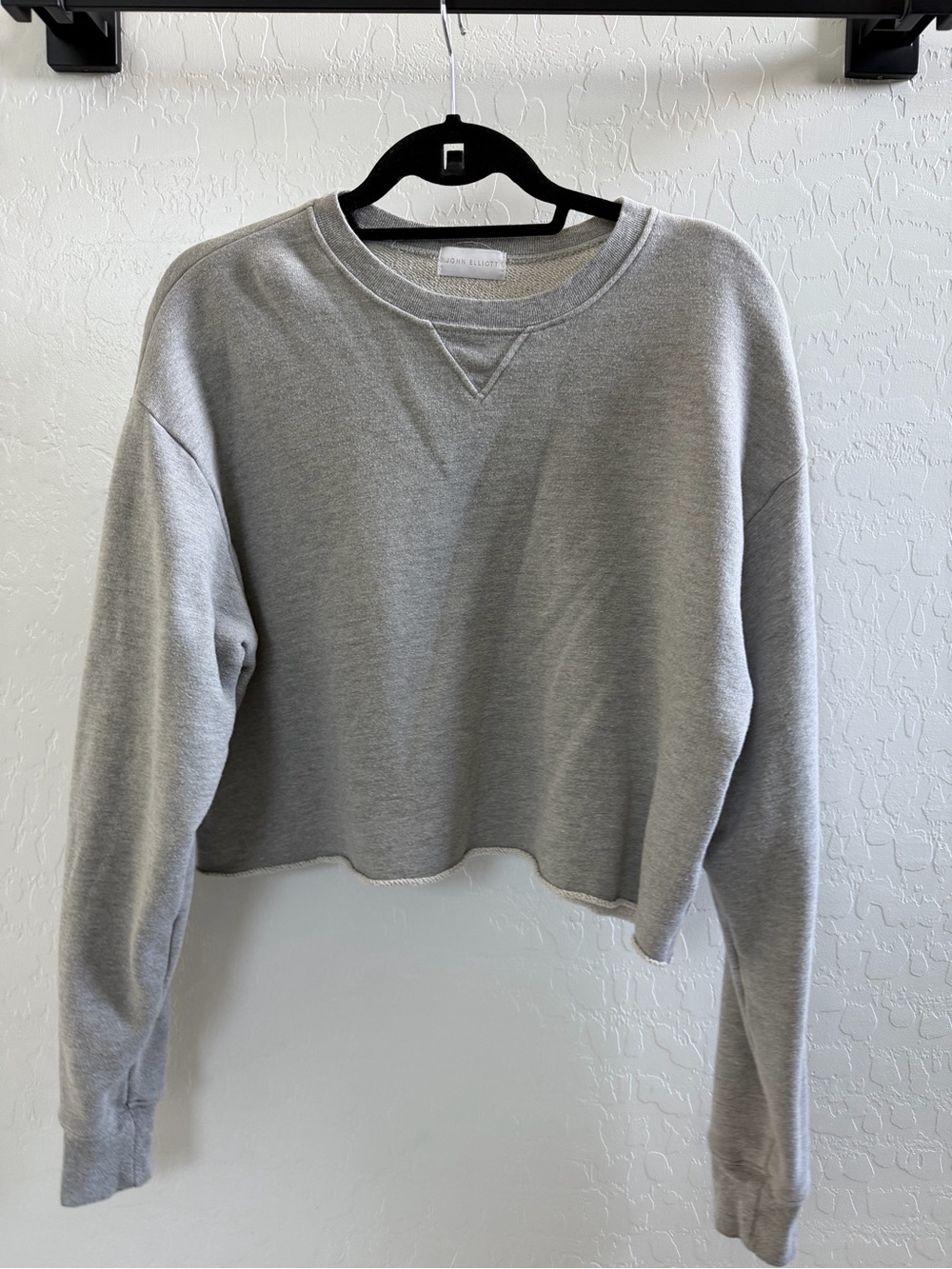 John Elliot Cropped Gray Crewneck Sweatshirt - Women